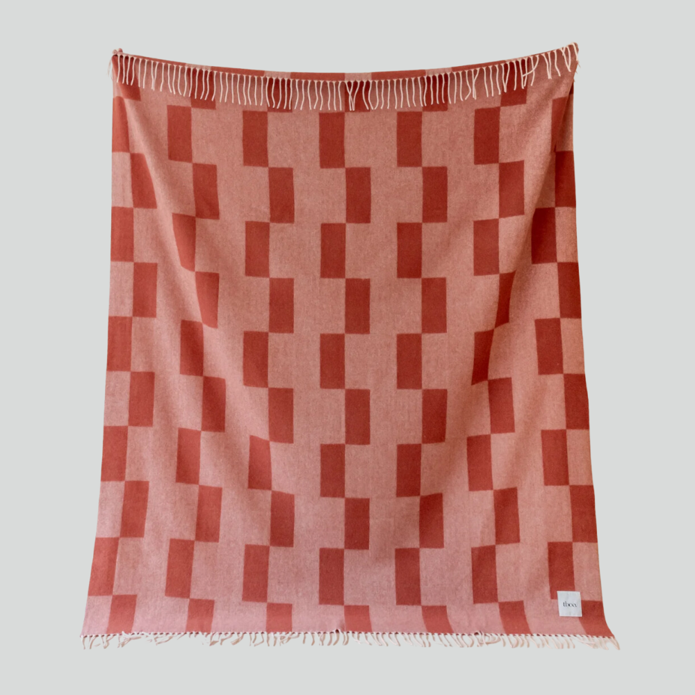 Tartan Blanket Co. - Lambswool Blanket in Apricot Checker